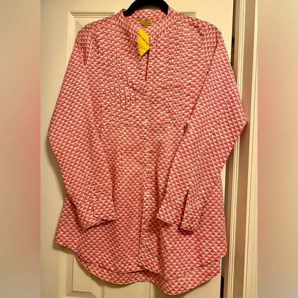 Roberta Roller Rabbit Shirt/Beach Cover Up - Pink and White Size XS - Picture 2 of 2